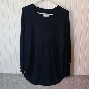 Chaser black ribbed tee long sleeves EUC small